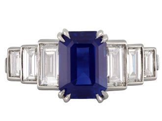 Kashmir sapphire and diamond ring, circa 1935 hatton garden