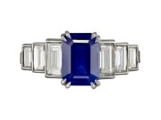 Kashmir sapphire and diamond ring, circa 1935.