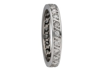 Diamond set eternity ring, circa 1950. 