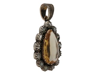 Early Victorian topaz and diamond pendant berganza hatton garden