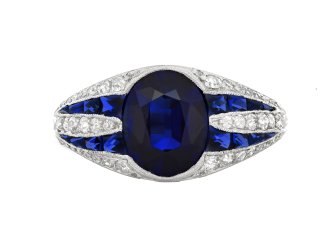 Art Deco sapphire and diamond ring, circa 1925. hatton garden