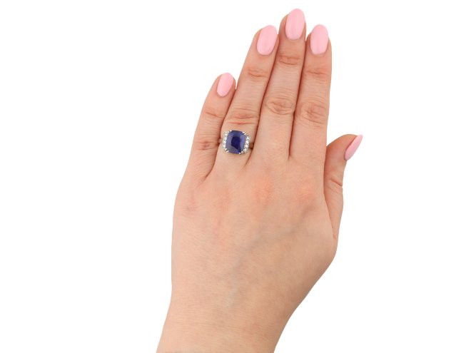Art Deco Ceylon sapphire and diamond ring hatton garden