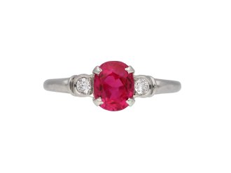 Lambert Bros. ruby and diamond ring berganza hatton garden