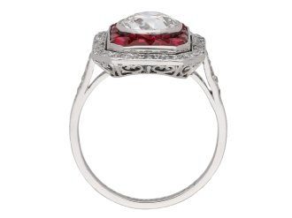 Antique ruby and diamond cluster ring, berganza hatton garden