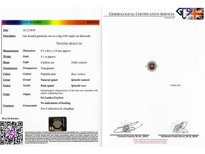 natural purple spinel and diamond ring berganza hatton garden