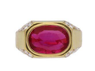 Bulgari Burmese ruby and diamond ring, Italian hatton garden