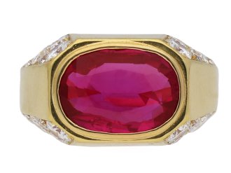 Bulgari Burmese ruby and diamond ring, Italian hatton garden