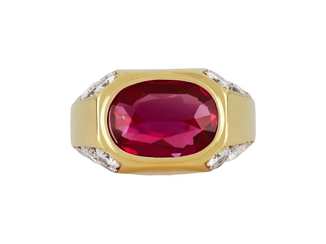 Bulgari Burmese ruby and diamond ring, Italian hatton garden