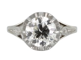 Art Deco flanked solitaire diamond ring hatton garden