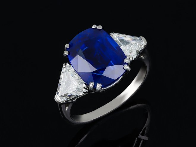 Natural Burmese sapphire and diamond ring hatton garden