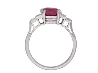 Art Deco Burmese ruby and diamond ring hatton garden