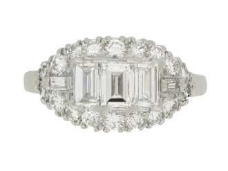 Diamond cluster ring, circa 1950.
