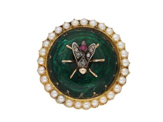 Victorian enamel bug brooch berganza hatton garden