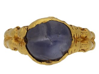 Medieval zoomorphic sapphire ring, circa 12th-14th century.