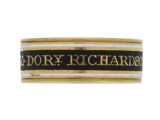 Georgian enamelled memorial ring, English, circa 1798.