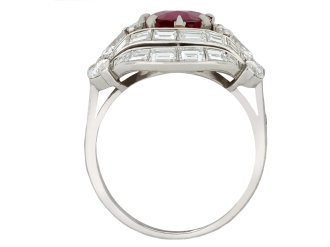 Burmese ruby and diamond cluster ring, circa 1950 hatton garden