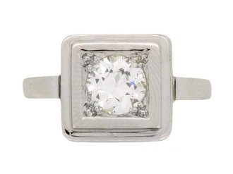 Art Deco diamond solitaire ring, circa 1930. 