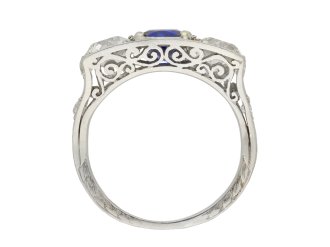 Art Deco sapphire and diamond three stone ring hatton garden