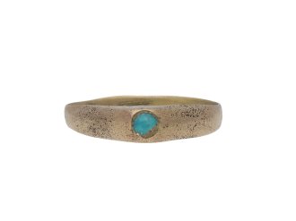 Medieval turquoise bishop's stirrup ring hatton garden