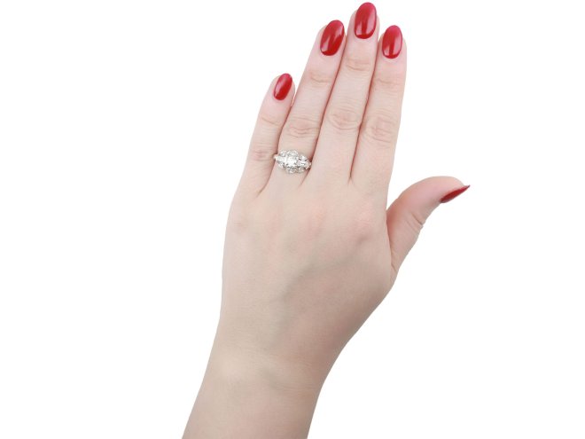 Diamond cluster ring, American, circa 1950.