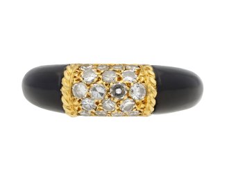 Van Cleef & Arpels onyx and diamond 'Philippine' ring, French, circa 1970. 