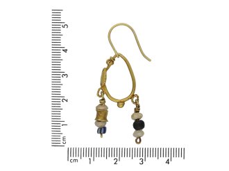 Ancient Roman gold and glass bead earrings berganza hatton garden