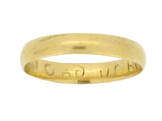Georgian gold posy ring 'God us bless in happiness', circa 18th century.