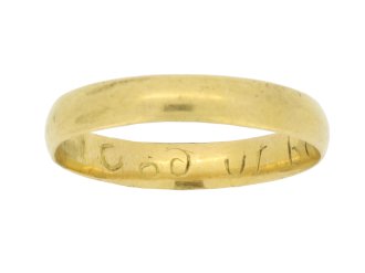 front view gold posy ring berganza hatton garden 