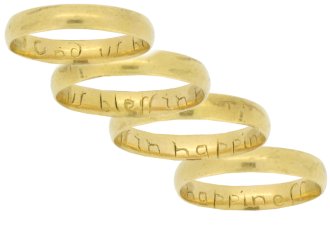 Georgian gold posy ring 'God us bless in happiness', circa 18th century.
