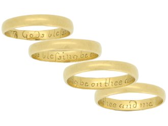 Georgian gold posy ring 'Gods blessing be on thee and me', circa 18th century.
