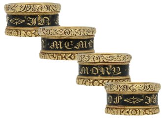 Georgian black enamel mourning ring, English, circa 1822. 