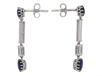 Art Deco Burmese sapphire diamond earrings berganza hatton garden