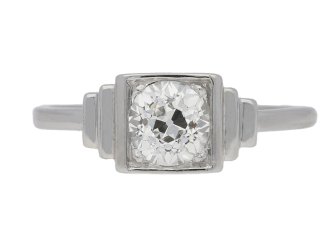 Art Deco diamond solitaire ring, English, circa 1925.