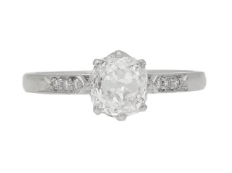 Edwardian diamond solitaire ring, circa 1910.
