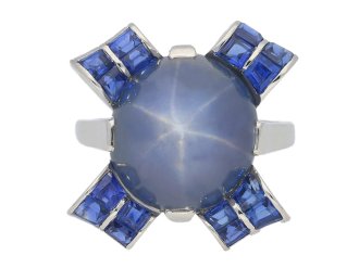 Oscar Heyman Brothers star sapphire cocktail ring, American, circa 1942.