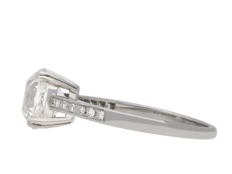 Old mine diamond flanked solitaire ring, circa 1920. Hatton Garden