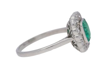  Antique emerald and diamond cluster ring berganza hatton garden