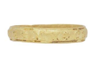 Early posy ring 'In the my choyse I do reioyse', circa 16th - 17th century.