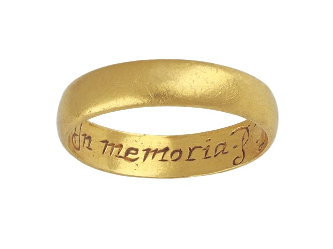 Gold memorial ring, circa 1670. 