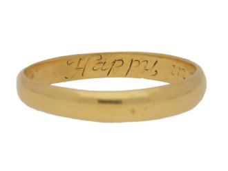 front view gold posy ring berganza hatton garden 