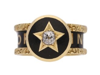 Victorian diamond set family memorial ring, circa 1880.