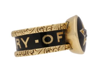 Victorian diamond set family memorial ring, circa 1880.
