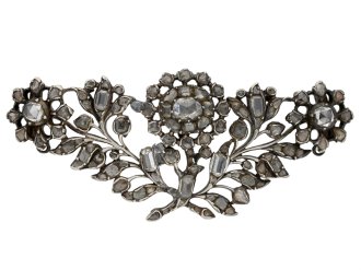 front view Georgian diamond brooch English berganza hatton garden