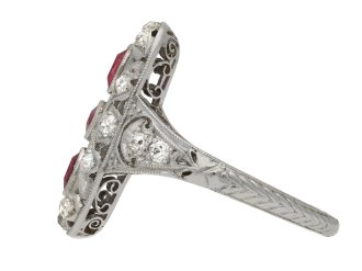 Edwardian ruby and diamond ring, circa 1910. Hatton Garden