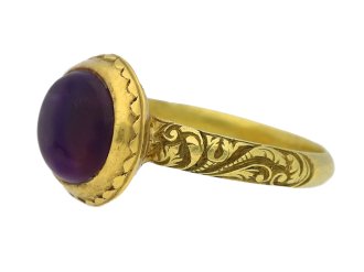 Tudor amethyst ring, circa 16th 17th century. 