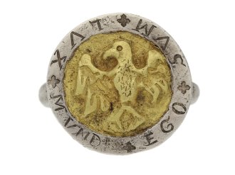 front view Post Medieval silver ring berganza hatton garden