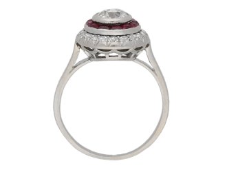 Antique diamond ruby target ring berganza hatton garden