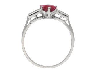 back view   Art Deco Burmese ruby and diamond ring, circa 1930. berganza hatton garden 