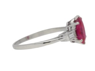 side view   Art Deco Burmese ruby and diamond ring, circa 1930. berganza hatton garden 