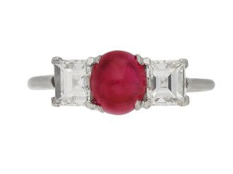 Cartier Burmese ruby and diamond ring, French, circa 1913.